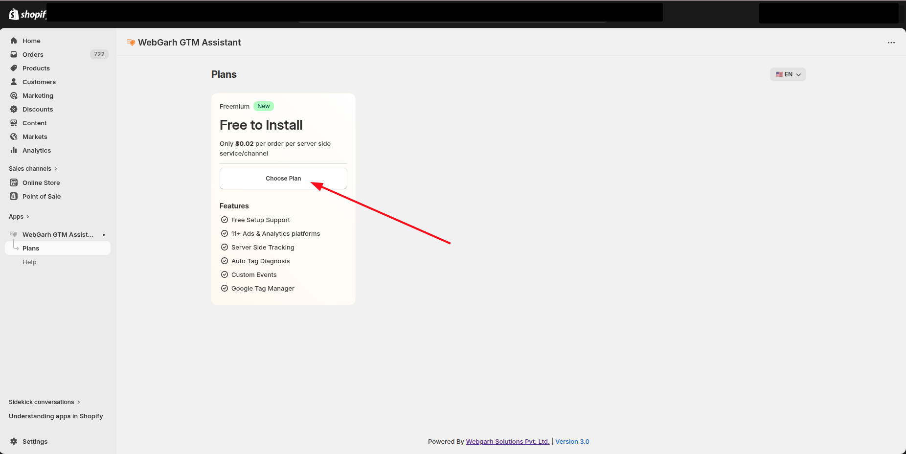 Install Webgarh GTM Assistant on Shopify screenshot 3