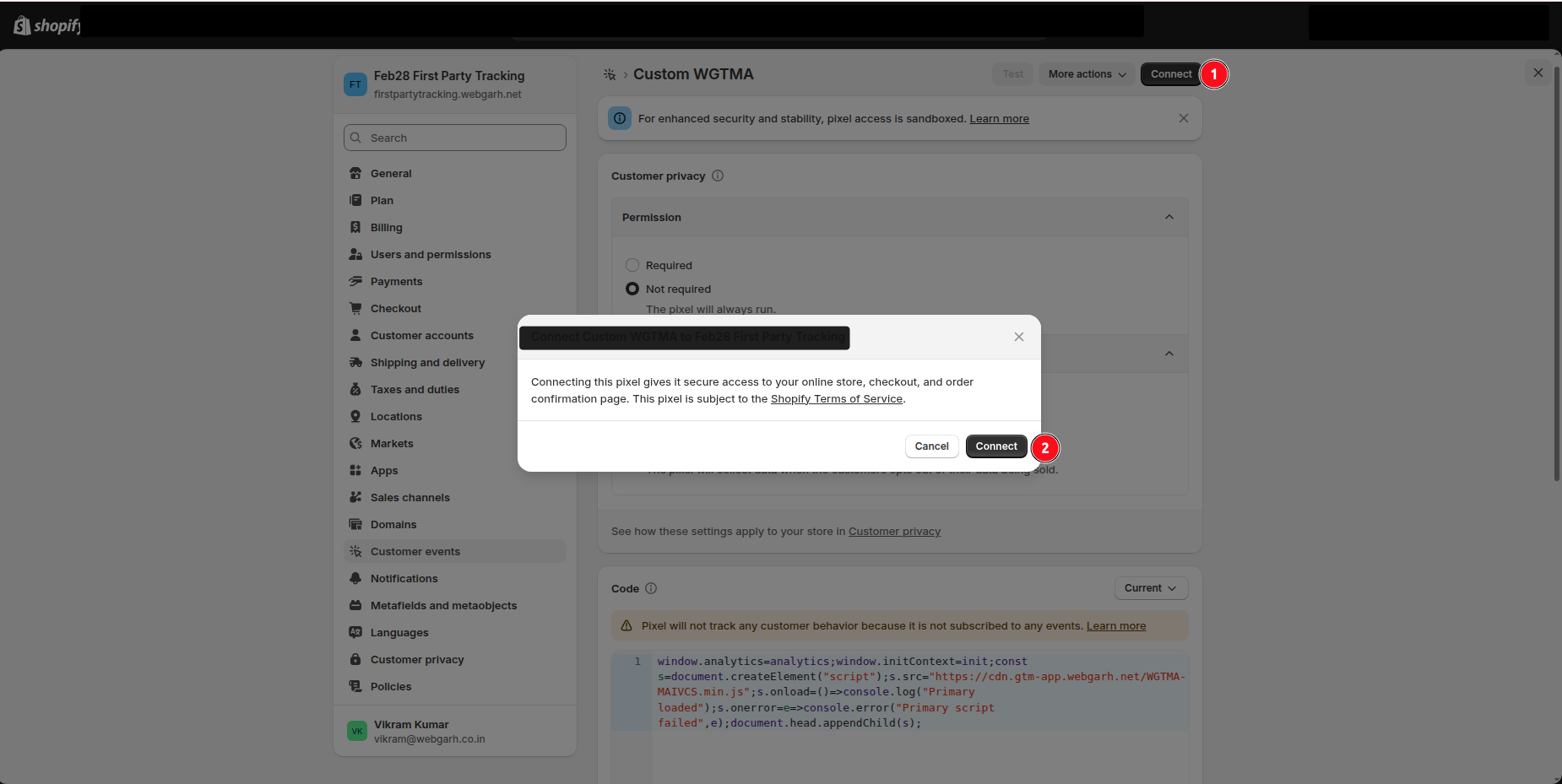 Connect Google Tag Manager to Webgarh GTM Assistant screenshot 10