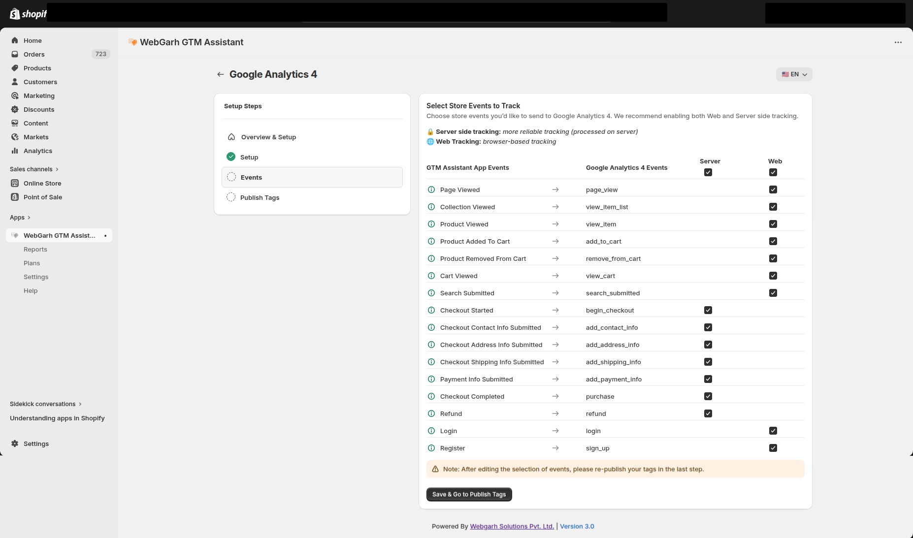 Connect GA4 to Webgarh GTM Assistant screenshot 3