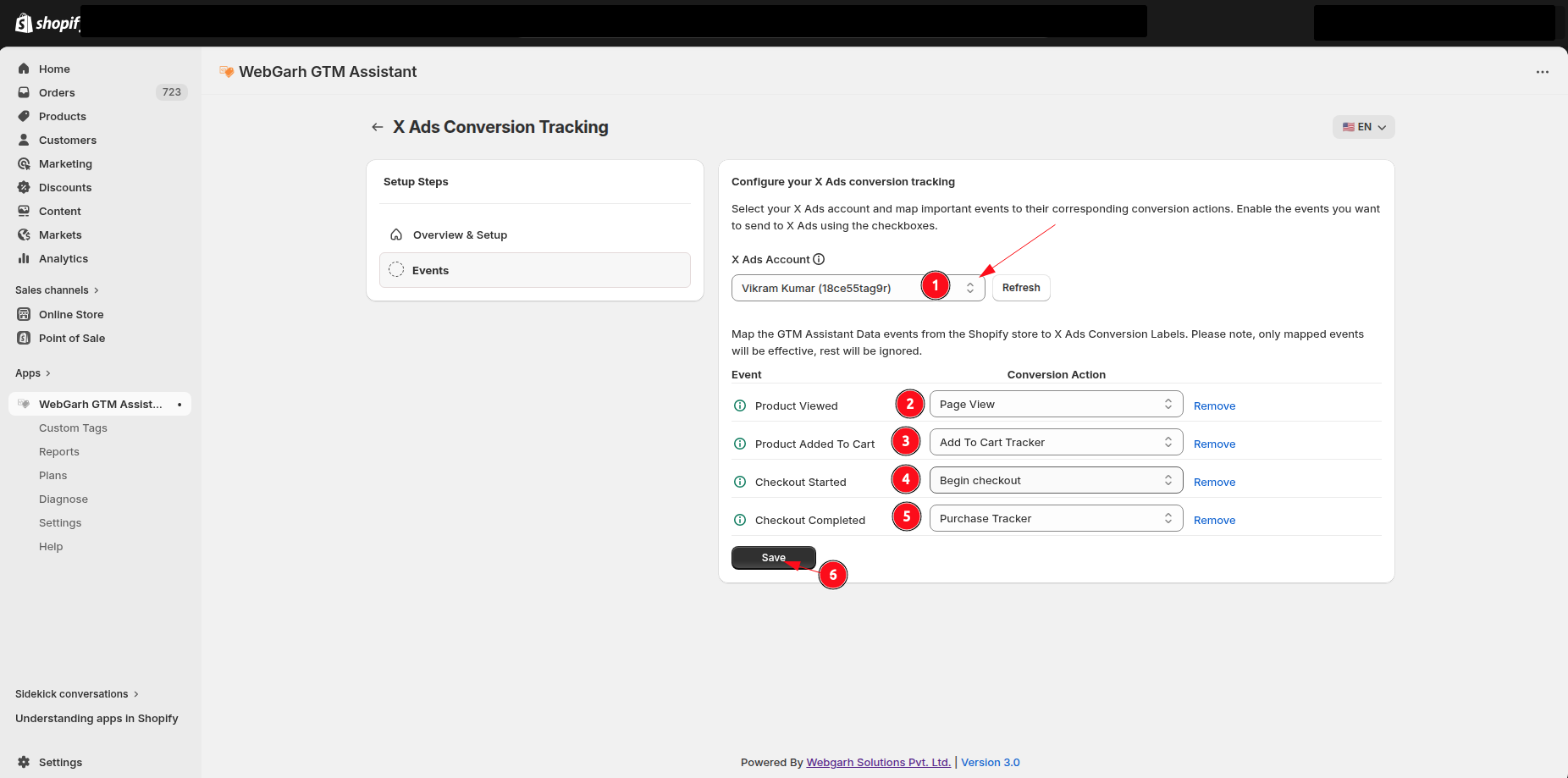 Connect X Ads to Webgarh GTM Assistant screenshot 2