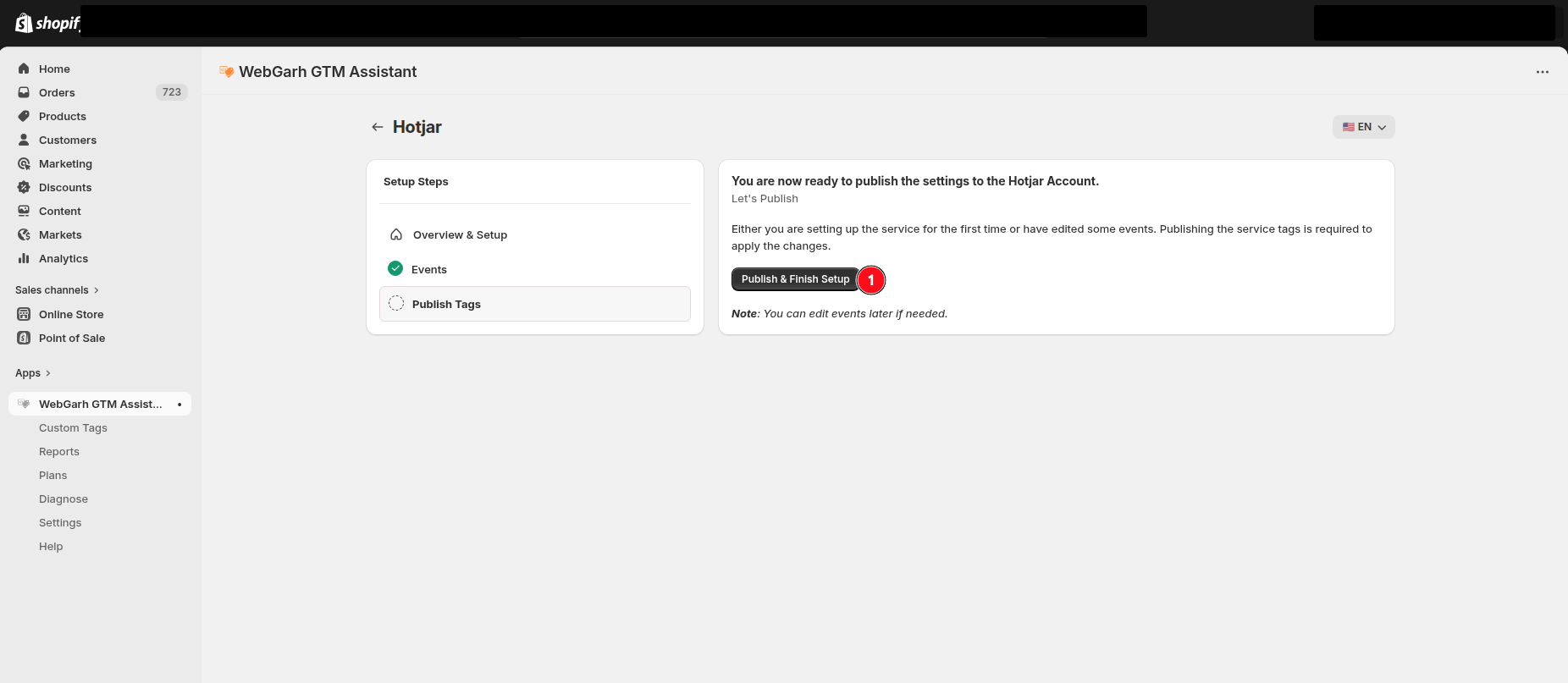 Connect Hotjar to Webgarh GTM Assistant screenshot 4