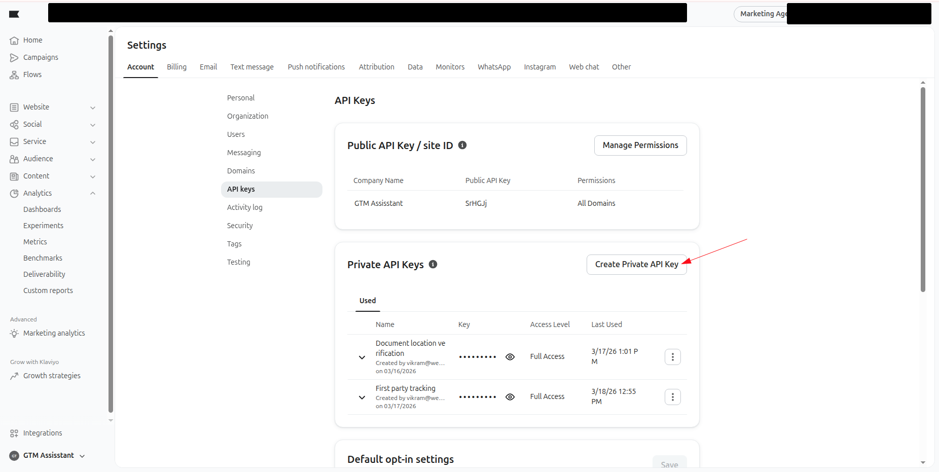 Connect Klaviyo to Webgarh GTM Assistant screenshot 2