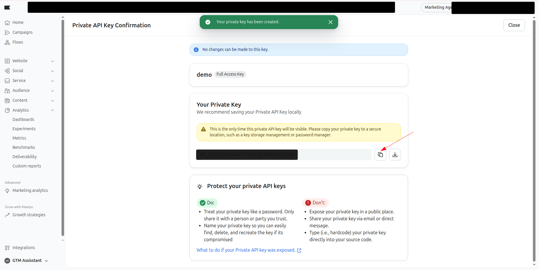 Connect Klaviyo to Webgarh GTM Assistant screenshot 4