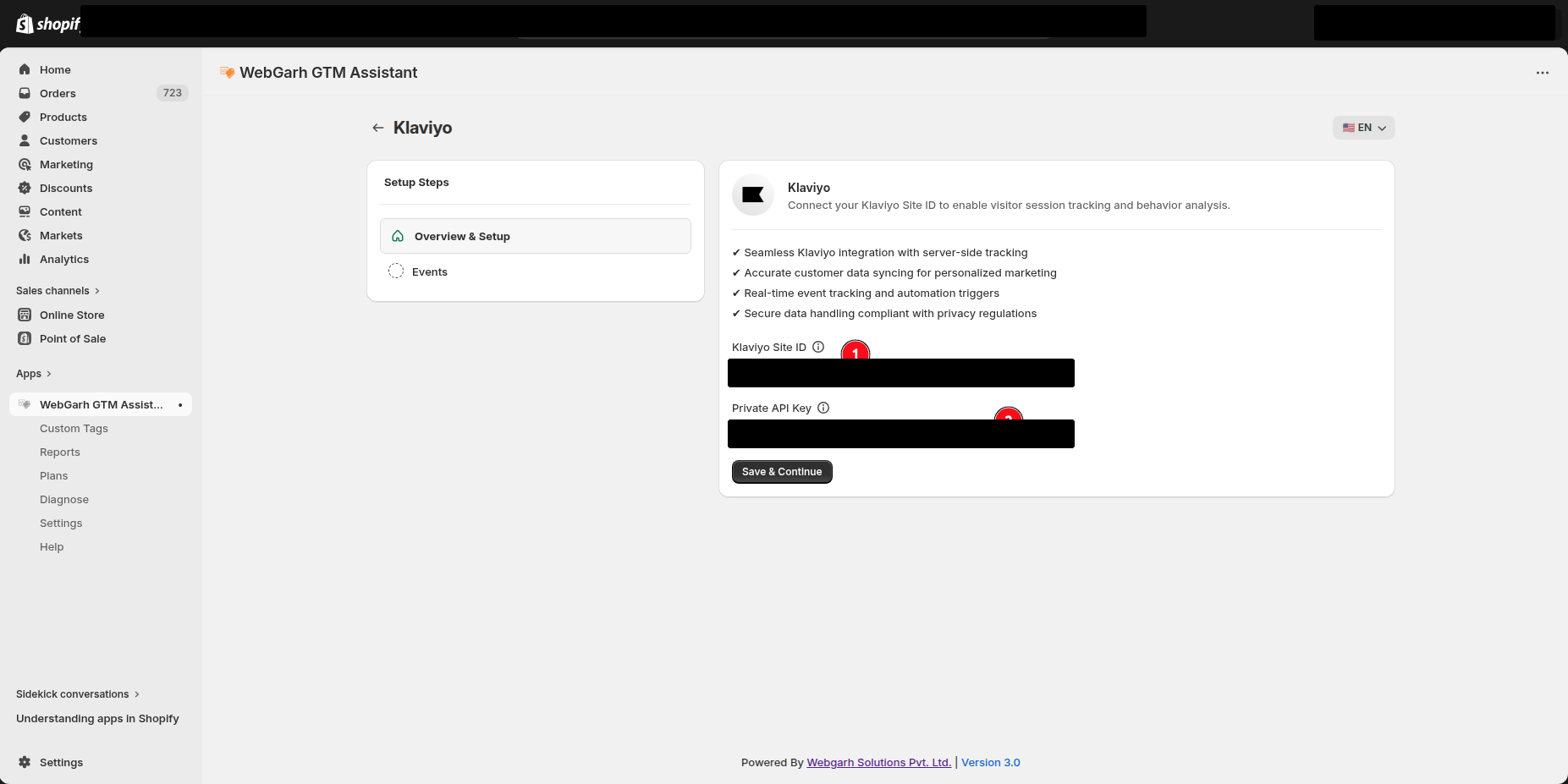 Connect Klaviyo to Webgarh GTM Assistant screenshot 5