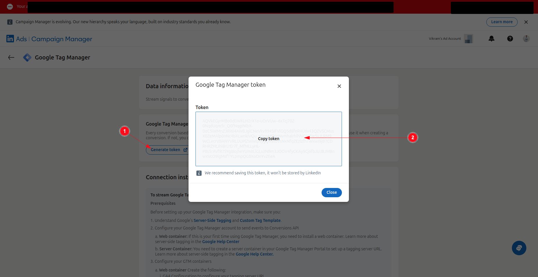 Connect LinkedIn Ads to Webgarh GTM Assistant screenshot 3