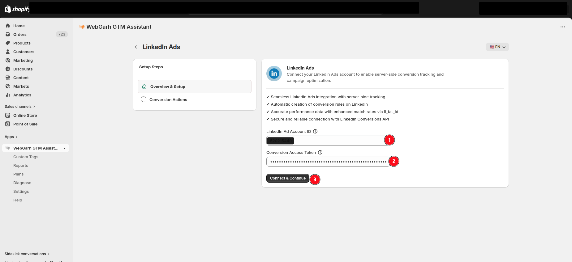 Connect LinkedIn Ads to Webgarh GTM Assistant screenshot 4