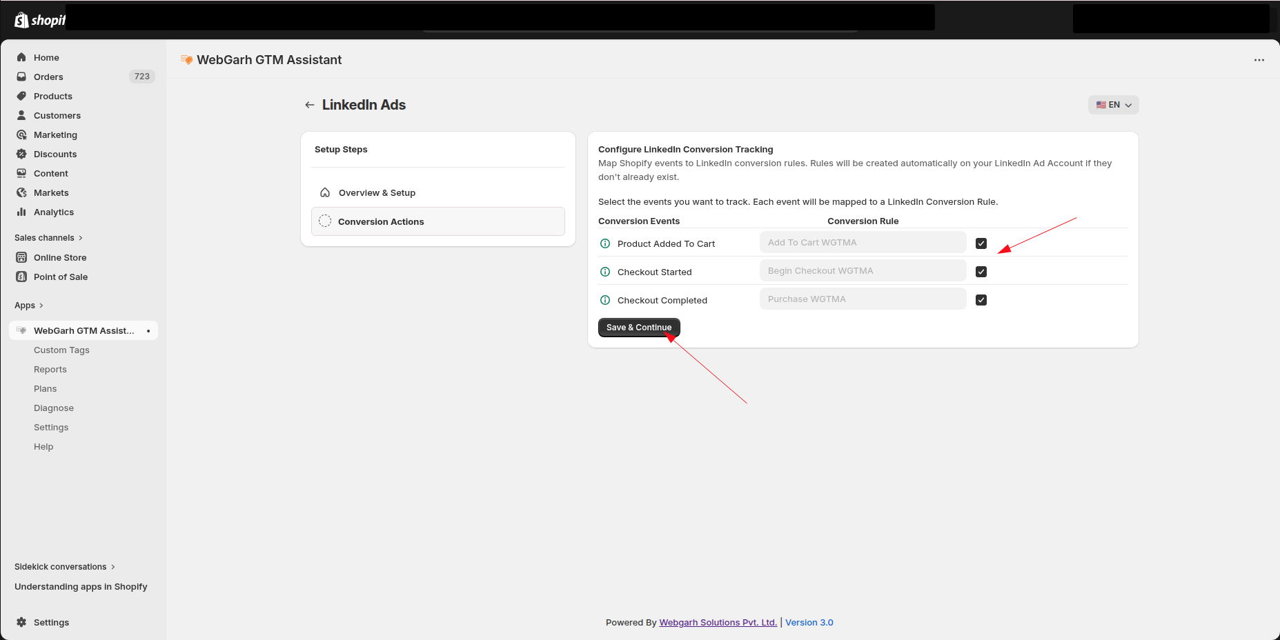 Connect LinkedIn Ads to Webgarh GTM Assistant screenshot 5
