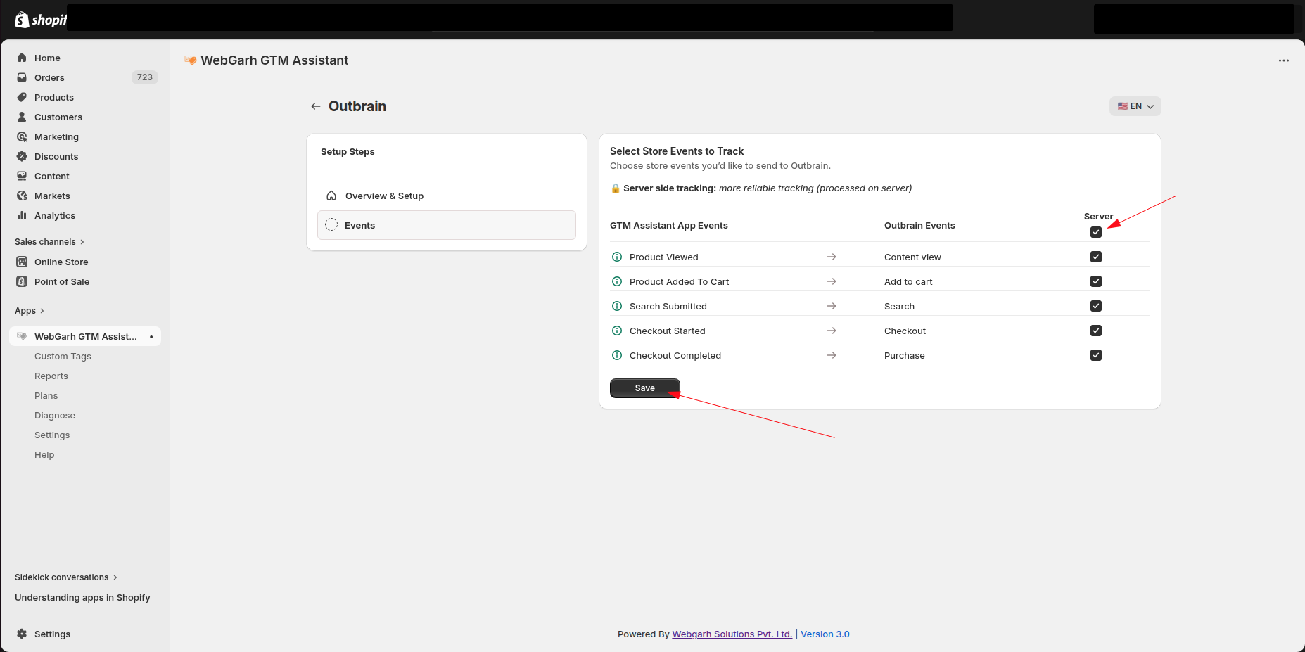 Connect Outbrain to Webgarh GTM Assistant screenshot 2