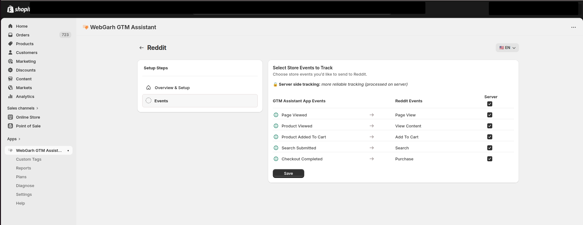 Connect Reddit Ads to Webgarh GTM Assistant screenshot 6