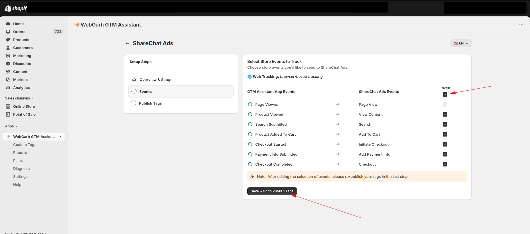 Connect ShareChat Ads to Webgarh GTM Assistant screenshot 3