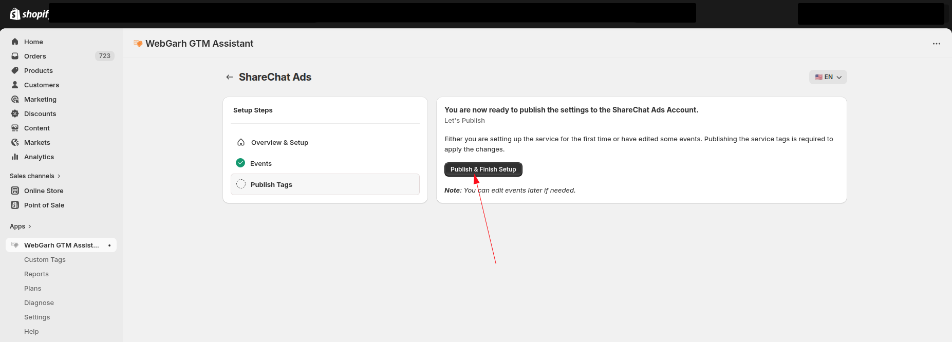 Connect ShareChat Ads to Webgarh GTM Assistant screenshot 4